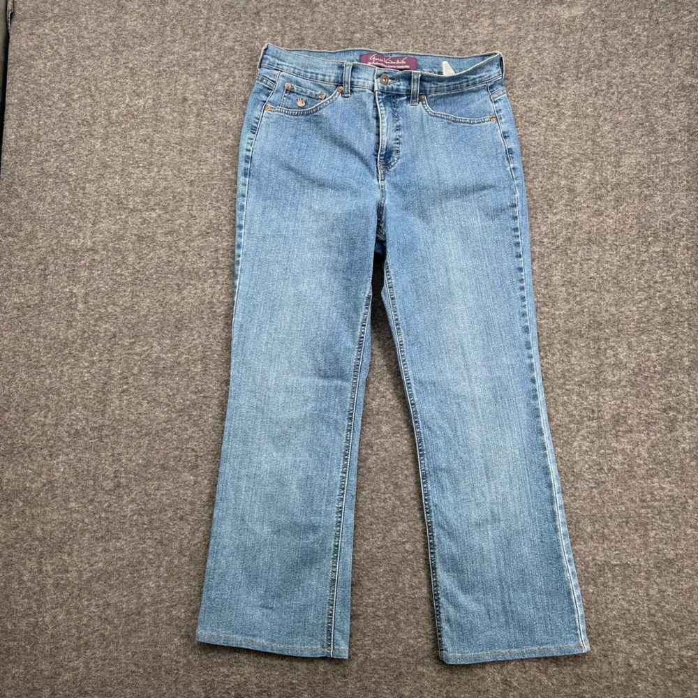 Gloria Vanderbilt Womens High Rise Straight Leg Blue Denim Jeans Size 8 Average